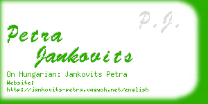 petra jankovits business card